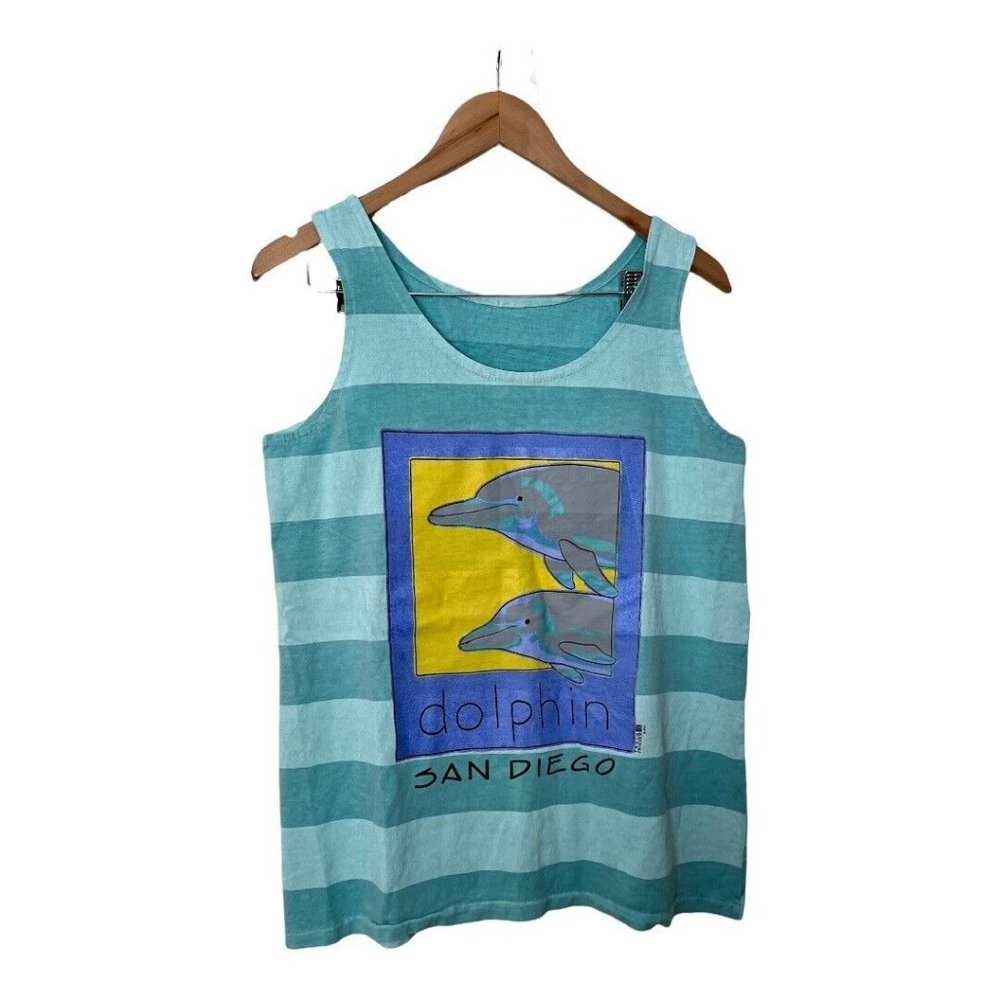 Vintage 1993 Fresh Produce Graphic Tank Top Green Medium M